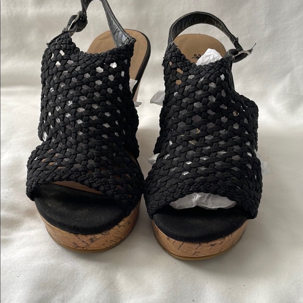 Black Woven Sandals